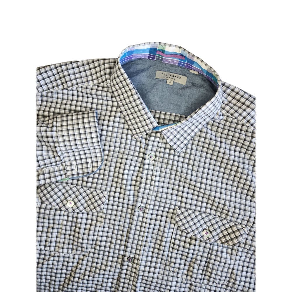 Ted Baker London Mens 6 "Large" Dress‎ Button Up Long Sleeve Pockets plaid